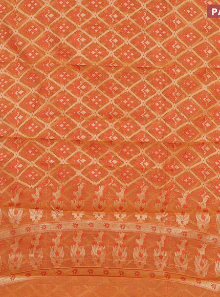 Banarasi kota saree mustard yellow and pink shade with allover thread & zari weaves and zari woven border