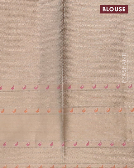 Banarasi kota saree grey shade and maroon with allover zari woven geometric weaves and zari woven paithani design border
