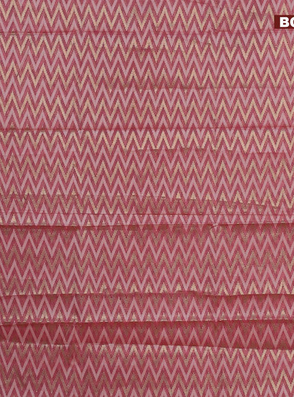 Banarasi kota saree pink shade and maroon with allover thread & zari woven zig zag weaves and zari woven border