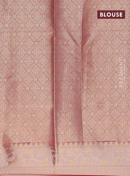 Banarasi kota saree pink shade and maroon with allover thread & zari woven zig zag weaves and zari woven border