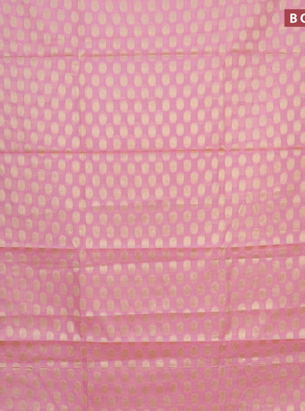 Banarasi kota saree light pink and pink with zari woven buttas and zari woven border