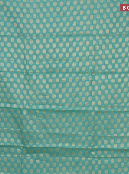 Banarasi kota saree teal blue and maroon with zari woven buttas and zari woven border