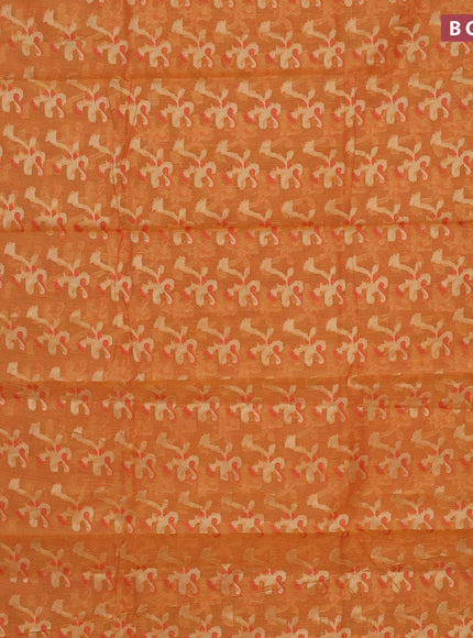 Banarasi kota saree orange and red with allover thread & zari weaves and zari woven border