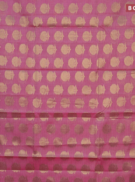 Banarasi kota saree pink and maroon with zari woven buttas and zari woven simple border