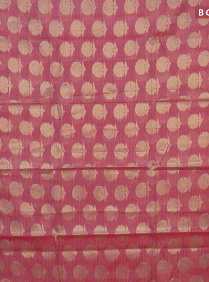 Banarasi kota saree pink shade and maroon with zari woven buttas and zari woven simple border