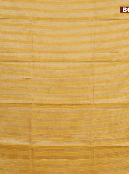 Banarasi kota saree yellow and red with allover zari weaves and zari woven border