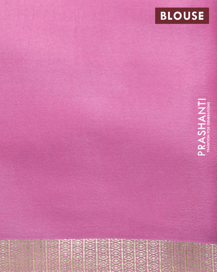 Pure mysore silk saree light pink with allover self emboss and zari woven border