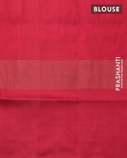 Pochampally silk saree red with allover ikat weaves and printed border