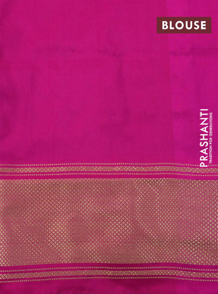 Pochampally silk saree blue and pink with allover ikat weaves and zari woven border