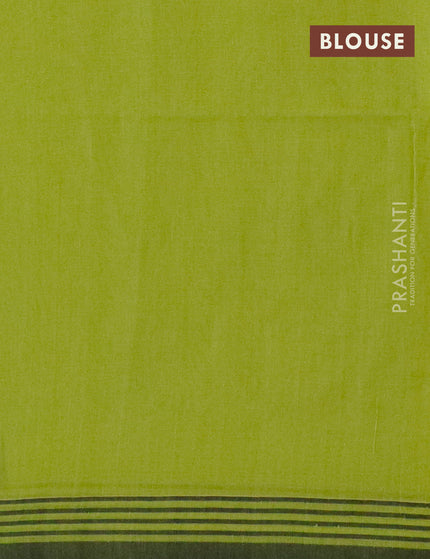 Bengal soft cotton saree light green and black with thread woven buttas and simple border