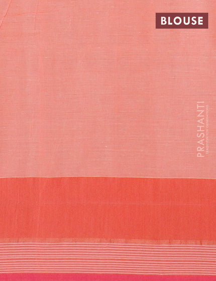 Bengal soft cotton saree peach pink with allover ikat weaves and simple border