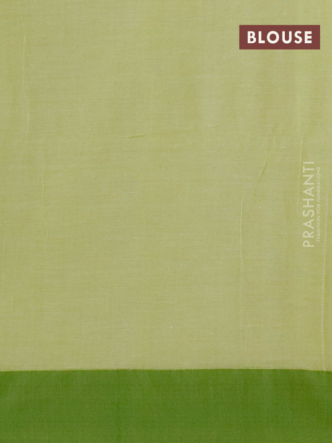 Bengal soft cotton saree light green and green with allover ikat butta weaves and simple border