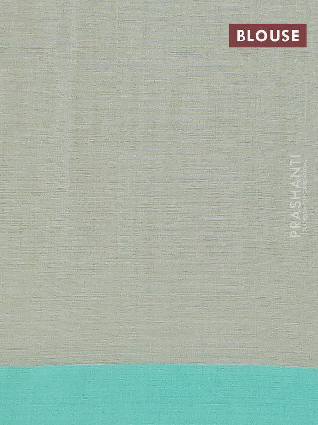 Bengal soft cotton saree pastel green and teal green shade with thread woven buttas and simple border