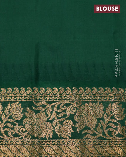 Pure gadwal silk saree cs blue and green with zari woven buttas and temple design floral zari woven border
