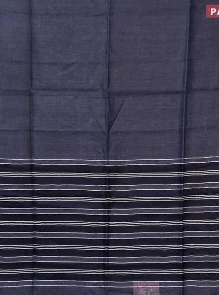 Pure linen saree grey shade and blue shade with plain body and piping border