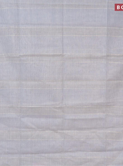 Pure linen saree greyish blue and sandal with stripes pattern and piping border