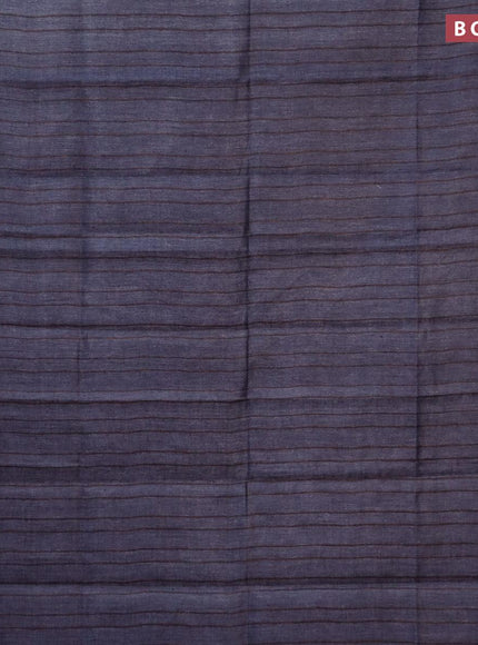 Pure linen saree grey and brown with allover stripe pattern and piping border