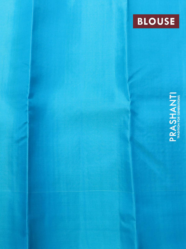 Pure kanjivaram silk saree lime yellow and light blue with allover zari checked pattern and simple border