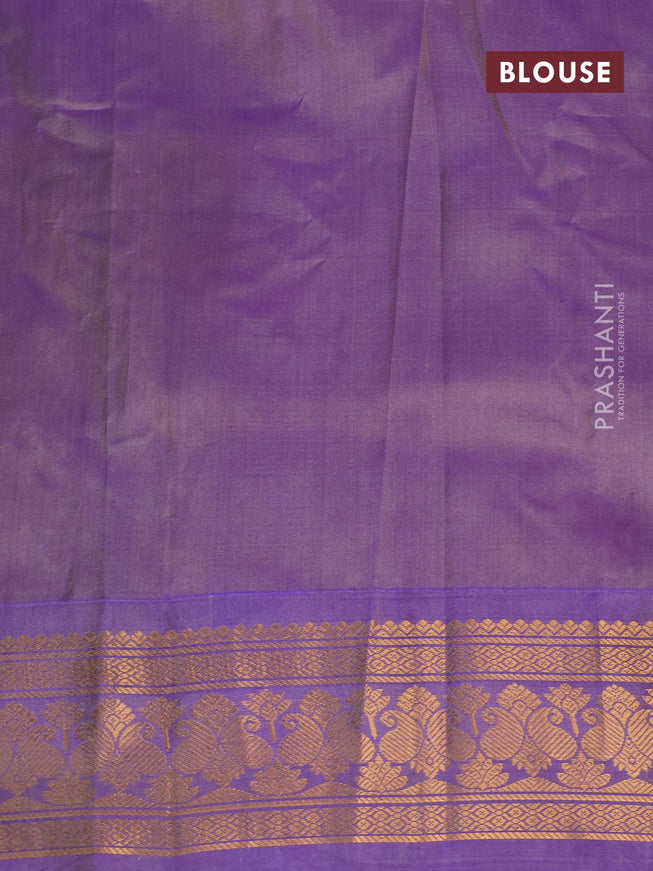 Gadwal silk cotton saree beige and lavender shade with allover zari woven buttas and paisley zari woven border