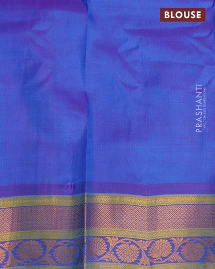Gadwal silk cotton saree cs blue and purple with zari woven buttas and zari woven border