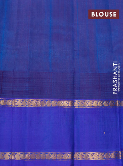 Kuppadam silk cotton saree pink and blue with allover zari checked pattern and rettapet zari woven butta border