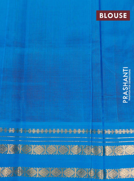 Silk cotton saree dual shade of rustic pink and cs blue with plain body and zari woven korvai border