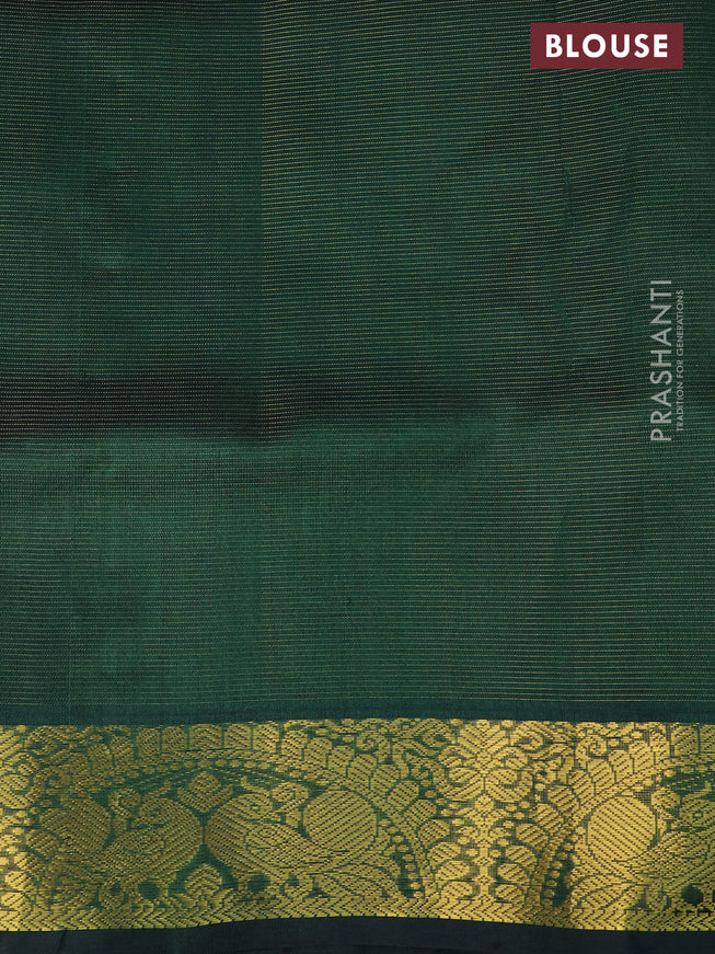 Silk cotton saree mustard yellow and green with allover vairaosi pattern and annam zari woven border