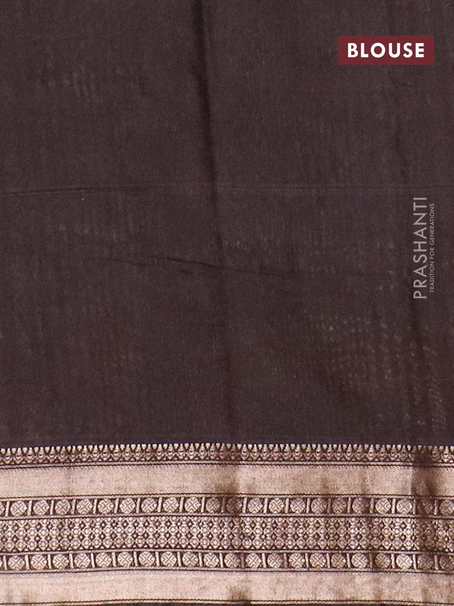 Semi gadwal saree maroon and black with allover geometric prints and zari woven border