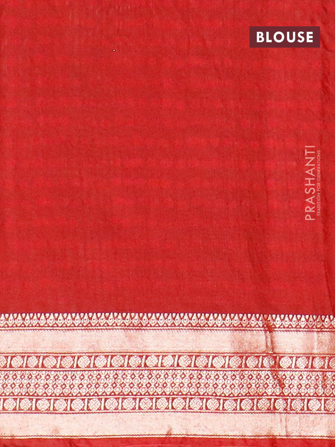 Semi gadwal saree black and maroon with allover geometric prints and zari woven border