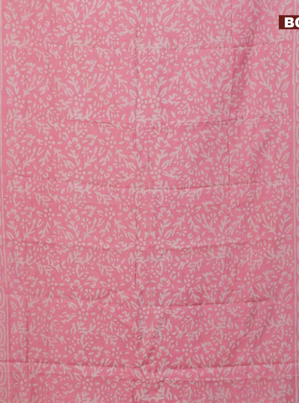 Semi gadwal saree light pink with allover prints and zari woven border