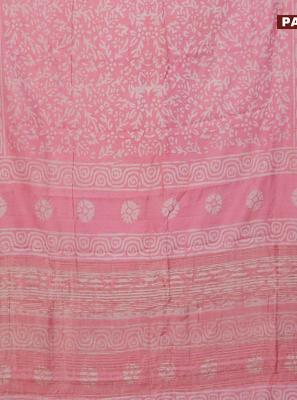 Semi gadwal saree light pink with allover prints and zari woven border