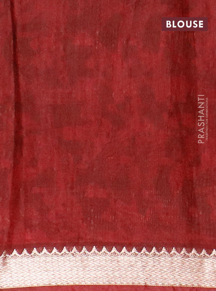 Semi gadwal saree black cream and maroon with allover geometric prints and zari woven border