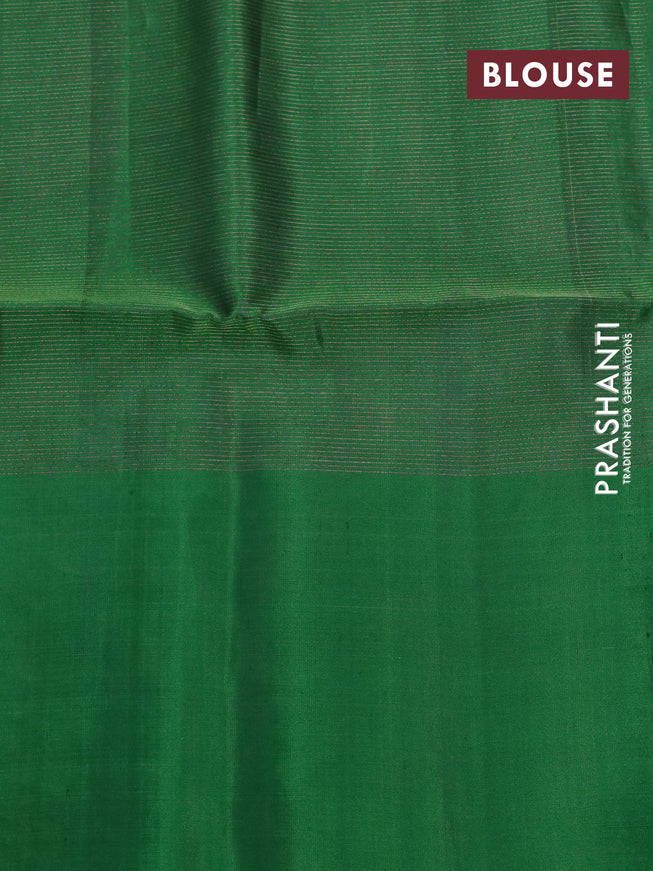 Pure soft silk saree pink and green with allover zari weaves & floral buttas and zari woven butta border - allover weaves