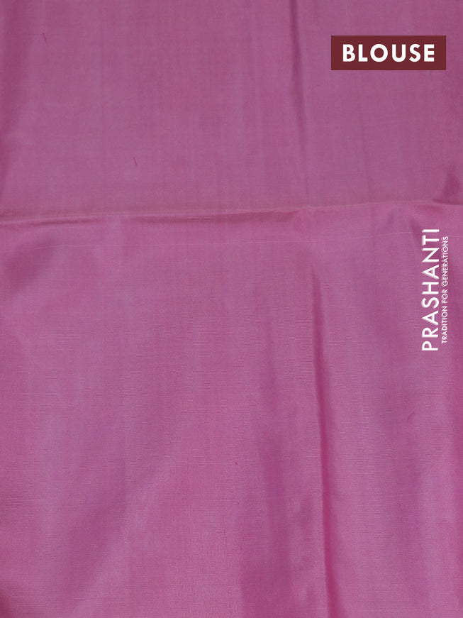 Pure soft silk saree light blue and light pink with allover silver & gold zari weaves in borderless style - borderless style