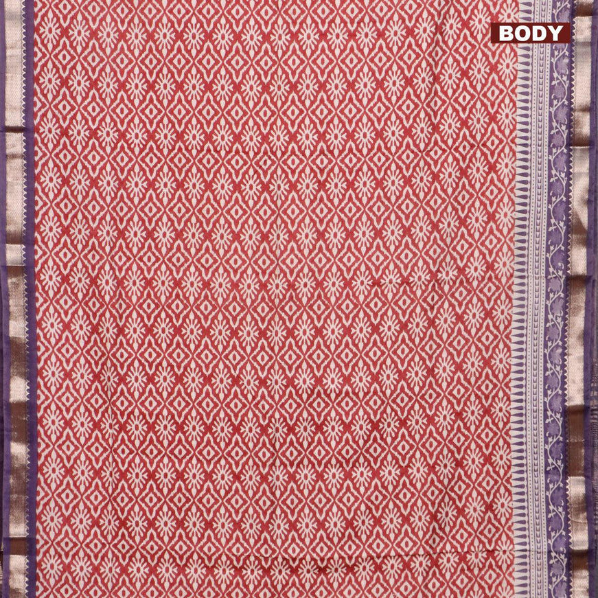 Semi gadwal saree maroon and jamun shade with allover ikat weaves and zari woven border