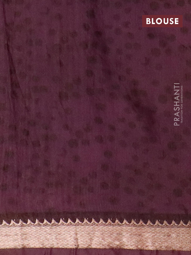 Semi gadwal saree pastel shade and jamun shade with allover prints and zari woven border