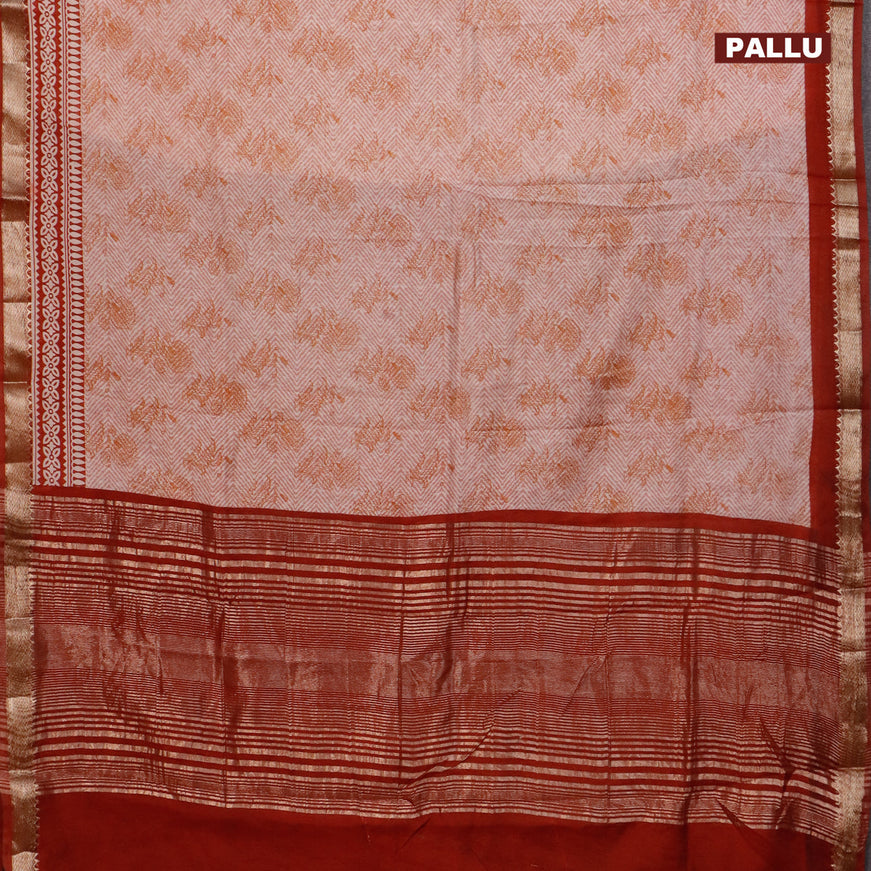 Semi gadwal saree pastel shade and maroon shade with allover prints and zari woven border