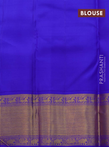 Pure kanjivaram silk saree teal green shade with annam & rudhraksha zari woven buttas and rich zari woven ganga jamuna border butta style