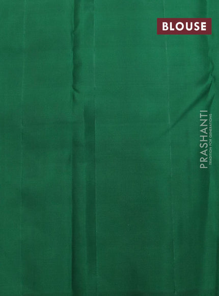 Pure kanjivaram silk saree green with allover zari weaves in borderless style