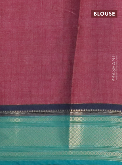 Semi kanchipuram silk saree maroon shade and green with allover digital prints and zari woven border