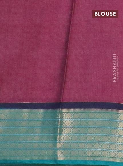 Semi kanchipuram silk saree grey pink and teal green with allover digital prints and zari woven border