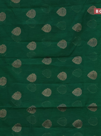 Banarasi semi matka saree green and maroon with antique zari woven buttas and antique zari border