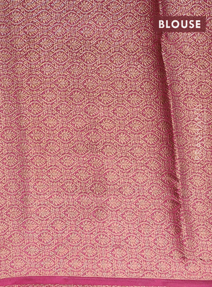 Banarasi semi matka saree dark grey and dark magenta pink with antique zari woven buttas and antique zari border