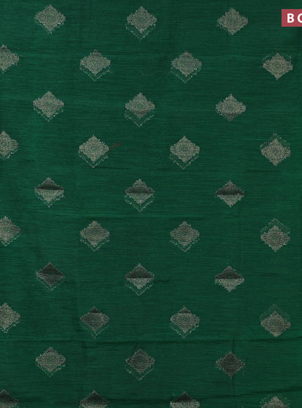 Banarasi semi matka saree green and maroon with antique zari woven buttas and antique zari border