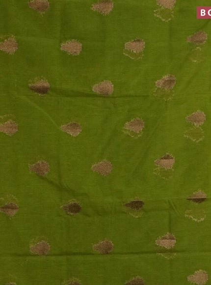 Banarasi semi matka saree mehendi green and wine shade with antique zari woven buttas and antique zari border