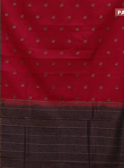 Banarasi semi matka saree pink and dark blue with antique zari woven buttas and antique zari border