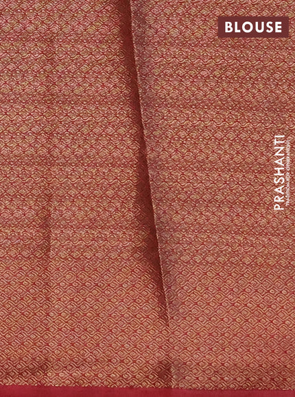 Banarasi semi matka saree sandal and maroon with antique zari woven buttas and antique zari border