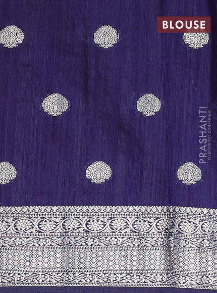 Banarasi semi matka saree pink and blue with zari woven buttas and zari woven border