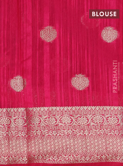 Banarasi semi matka saree teal blue and pink with zari woven buttas and zari woven border