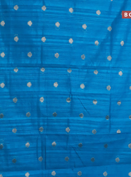 Banarasi semi matka saree cs blue and dark blue with zari woven buttas and zari woven border